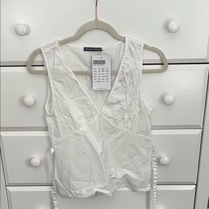 Brandy Melville White Sleeveless Blouse